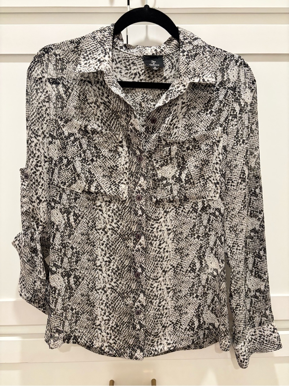 Sheer Snakeskin Button Up